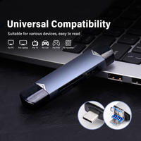6 en 1 OTG externe USB Type-C Micro USB adaptateur Flash Drive Smart SM lecteur de carte TF caméra Mini SD