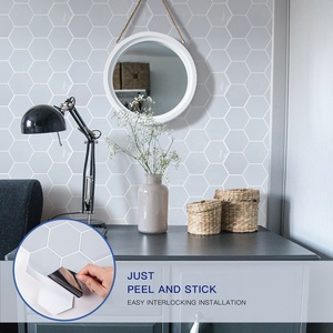 US Local Stock Soft Wall <b>Tiles</b> Gray Hexagon Vinyl 3D Self-adhesive Mosaic Wall Stickers Waterproof Home Decor (10 Sheet) - Product Image 2
