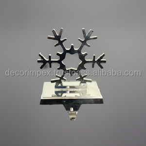 Snowflakes Christmas Stocking <b>Holders</b>, Silver Metal <b>Coat</b>, Christmas S, Snowflakes, Christmas Stocking <b>Holder</b> - Product Image 1