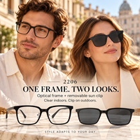 En gros, montures de lunettes détachables pour verres correcteurs, avec verres teintés anti-radiation et kit de clips de monture confortable