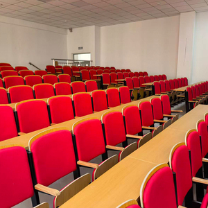 Tables et chaises scolaires modernes en tissu éponge pliables avec pieds en fer, chaises <span class=keywords><strong>d</strong></span>'auditorium, mobilier scolaire - Product Image 1