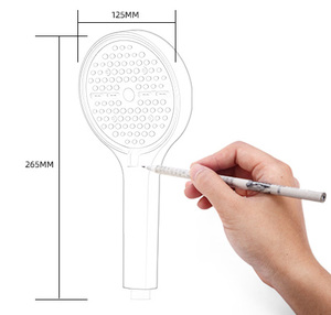 <span class=keywords><strong>Douche</strong></span> noire mate de luxe - 5+1 modes, 12,5 cm, économie <span class=keywords><strong>d</strong></span>'<span class=keywords><strong>eau</strong></span>, <span class=keywords><strong>jet</strong></span> de <span class=keywords><strong>douche</strong></span> haute pression en plastique pour salle de bain (usine de Ningbo) - Product Image 6