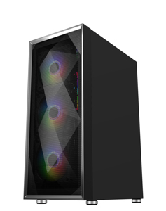 ATX ITX Micro PC Tủ Máy tính để bàn máy tính chơi Game Trường hợp với USB3.0 + Audio & Tempered Glass trường hợp máy tính & tháp với RGB người hâm mộ - Product Image 4