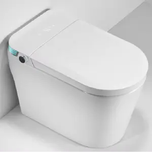 美国标准现代脚部传感器卫生洁具自动陶瓷浴室WC落地式智能马桶带水箱