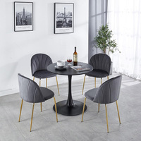 Table de salle à manger ronde Tuliip pour l'hôtellerie, base en métal, table de bistrot pour hôtel, café, restaurant, appartement, projet