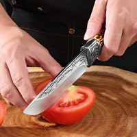 Couteau de boucher Portable à double tête en acier couteau de chef d'abattage de viande à main de haute dureté pour le camping en plein air en acier au carbone