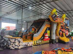 Structure gonflable à thème excavateur, combo humide/sec <span class=keywords><strong>avec</strong></span> toboggan et <span class=keywords><strong>piscine</strong></span> pour locations de fêtes en extérieur - Product Image 2