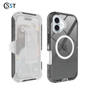 <span class=keywords><strong>Coque</strong></span> de téléphone à clip de ceinture magnétique Transparent de haute qualité <span class=keywords><strong>pour</strong></span> <span class=keywords><strong>iPhone</strong></span> 16 Plus housse résistante aux chocs et aux chutes - Product Image 2