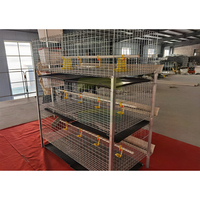 Cage à poulets de chair manuelle à 3 niveaux et 6 portes, en fil galvanisé vertical, sans moteur, pour ferme