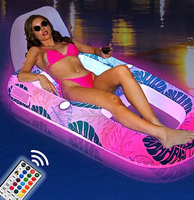 Chaise flottante gonflable lumineuse avec télécommande, flotteur de plage, canapé de piscine, amusement pour les fêtes, pour adultes et enfants