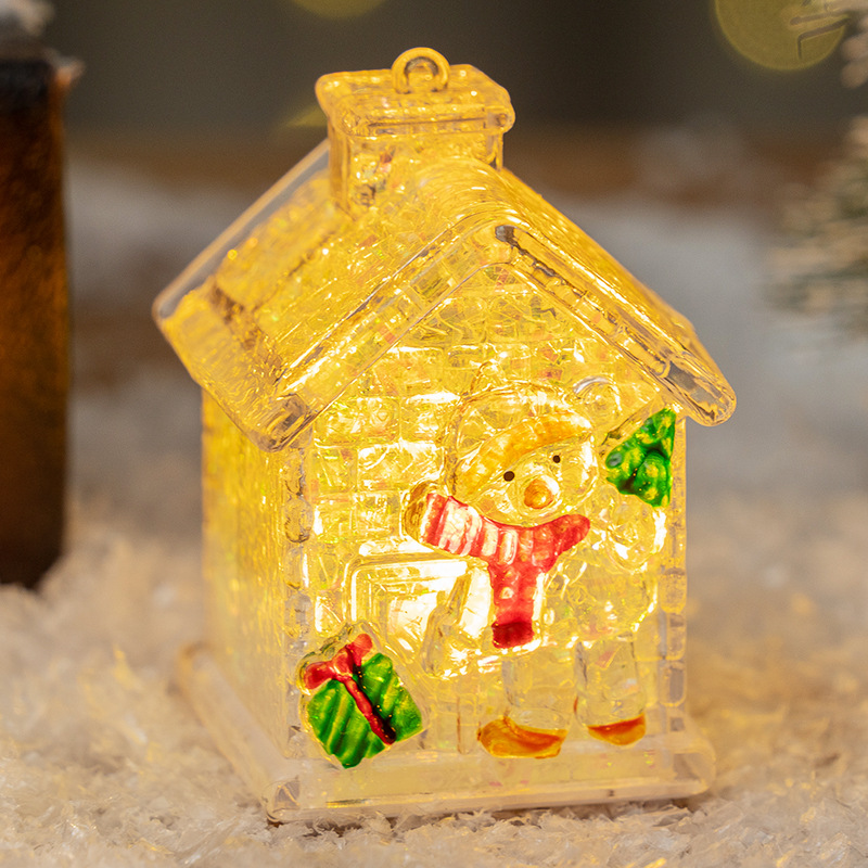 Maison de cadeau de bonhomme de neige (couleur foncée)