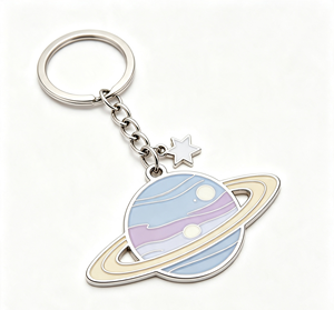 Llavero de Esmalte Personalizado con Planeta Rosa, Anillo para Llaves de Aleación de Zinc con Sistema Solar, Regalo con Temática Espacial, Recuerdo - Product Image 4