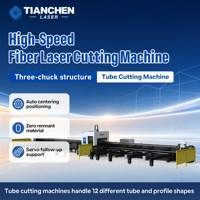 Machine de découpe laser automatique de tubes CNC à trois chucks avec contrôle Cypcut et refroidissement par eau pour la fabrication de métaux (Nouvelle)