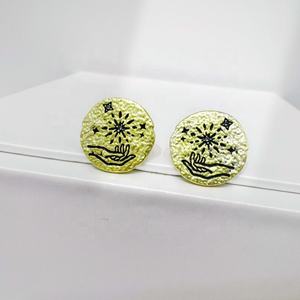 ต่างหูเงินแท้ 925 รูปวงกลม ราคาโรงงาน งานฝีมือชั้นดี สลักลายหรูหรา สไตล์วินเทจ ชุบทอง 18k - Product Image 2