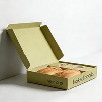 Boîte d'emballage écologique pour boulangerie à emporter, sauce à tremper, biscuits, gâteaux, pain, boîte d'emballage pour la restauration rapide, boîte d'expédition avec séparateur