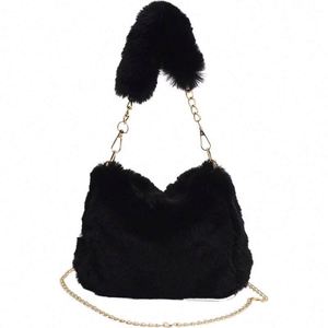 I-0659 Bolso de Mano y Bandolera de Felpa para Mujer, Moda Otoño/Invierno, con Correas de Hombro Desmontables - Product Image 6