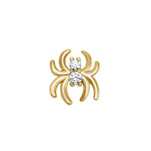 Loto all'ingrosso 14k in vero oro massiccio ragnatela di Halloween catena ciondolo cartilagine Clikcer orecchini corpo Piercing gioielli - Product Image 4