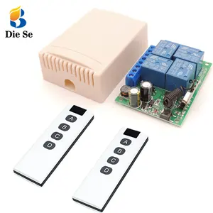 433MHz télécommande rf sans fil AC110V 220V 10A 4CH relais récepteur contrôleur pour porte de Garage porte LED moteur d'ampoule