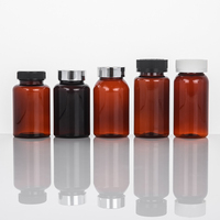 Capsules de pilules pharmaceutiques en plastique PET ambre de 150ml pour tablette