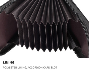 Tarjetero Mini <span class=keywords><strong>de</strong></span> Piel <span class=keywords><strong>de</strong></span> Lichi con Bloqueo RFID para <span class=keywords><strong>Mujer</strong></span>, con 11 Ranuras y Bolsillo para Monedas, para Viajes y Uso Diario - Product Image 2