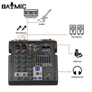 Console de mixage audio professionnelle DAYMIC <span class=keywords><strong>Mini</strong></span> 4 canaux 99 <span class=keywords><strong>DSP</strong></span> EFX USB Studio Micro Enregistrement DJ - Product Image 5