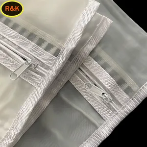 50um 50*70cm grande taille en gros Nylon maille liquide filtre sac sac à linge avec fermeture éclair