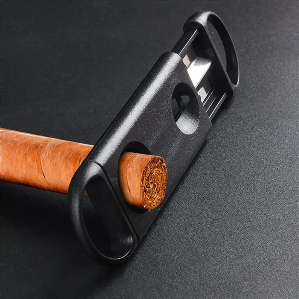 Portable Cigar Cutter Stainless Steel V-shaped Cigar Knife Maker Hole Opener Double Edged Cigar Scissors Smoking Accessories