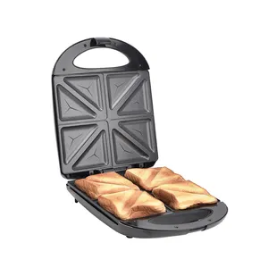 เครื่องทำแซนด์วิช4ชิ้น,พร้อมที่ย่างวาฟเฟิลจานแบบถอดออกได้เครื่องทำแซนด์วิชขนมปังปิ้ง
