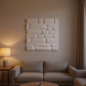 Pannello Murale 3D in PVC Elite 500x500mm Bianco Opaco per Decorazione Interna Moderna - Product Image 2