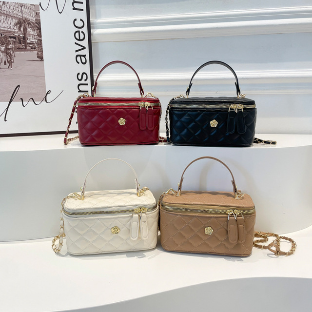 Top Handle PU Leather Bucket Handbags Box Design Purses Women's Chain Shoulder Bag Designer Bag