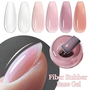 BORN PRETTY Couche de <span class=keywords><strong>base</strong></span> en caoutchouc de fibre de verre Couleur rose clair <span class=keywords><strong>Base</strong></span> en caoutchouc sans HEMA <span class=keywords><strong>Vernis</strong></span> à ongles en gel pour renforcer les ongles - Product Image 2