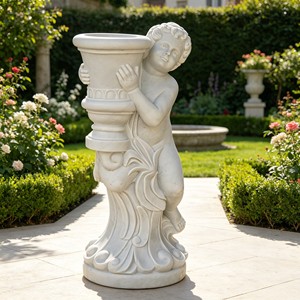 Urne <span class=keywords><strong>en</strong></span> <span class=keywords><strong>pierre</strong></span> massif avec relief de tête de taureau, style dieu romain antique, pour aménagement paysager extérieur de villas et projets hôteliers - Product Image 5