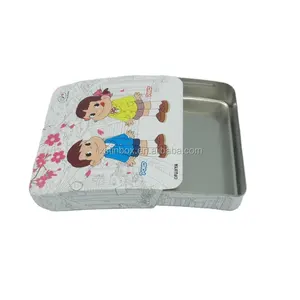 사용자 정의 디자인 미니 다채로운 플라스틱 양각 민트 뚜껑 카드 슬라이딩 주석 상자