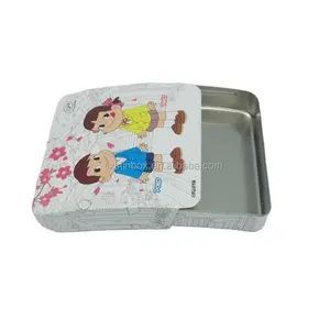 Diseño personalizado Mini colorido plástico en relieve menta tapa tarjetas caja de lata deslizante