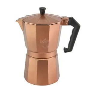 Pembuat Espresso Kompor Logam Aluminium Tembaga, Pembuat Espresso Moka Pot Italia Pembuat Kopi Perkolator