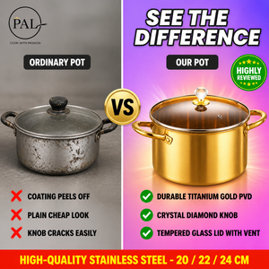 Ensemble de casseroles en acier inoxydable de qualité supérieure, 6 pièces, 20-24 cm, respectueux de l'environnement, compatible gaz et induction, bouton en cristal diamant, ustensiles de cuisine à poignée en D - Product Image 5