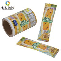 Film d'emballage pour crème glacée imprimé sur mesure, film plastique PET/AL/PE/BOPP/CPP imprimé en héliogravure pour l'emballage automatique des sucettes glacées