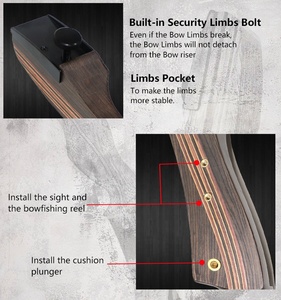 Cung Truyền Thống Hạ Cánh Màu Đen Hình Ma 64 Inch Cho Cung Dài Săn Bắn Cung Dài Màu Đen - Product Image 3