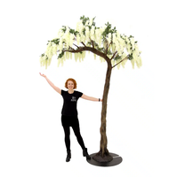 Arbre de glycine en soie 100% fait main, taille et couleurs personnalisées, grand arbre de glycine à fleurs blanches pour la décoration intérieure