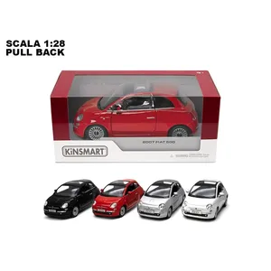 รถโมเดลโลหะ Kinsmart 2007 Fiat 500 ขนาด 1:28 ของเล่นแบบดึงถอยหลัง ผลิตในอิตาลี - Product Image 2