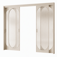 Porte coulissante japonaise Shoji en bois insonorisée sur mesure avec panneaux de verre dépoli à grille Kumiko pour cloisonnement intérieur