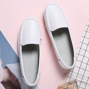 White Color Breathable Genuine Cow Leather Summer Work <strong>Shoes</strong> Nursing <strong>Doctor</strong> <strong>Shoes</strong> for Women - Product Image 4