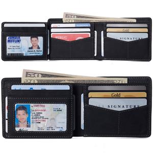<span class=keywords><strong>Portafoglio</strong></span> Bifold di Lusso in Pelle di Vitello Italiana per <span class=keywords><strong>Uomo</strong></span>, Blocco RFID, Sottile, Porta Carte di Credito, Vendita all'Ingrosso - Product Image 2