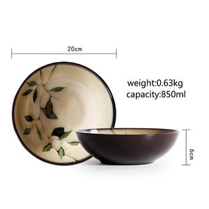 Vente flash : Ensemble de vaisselle en céramique grise émaillée flamboyante, bols et assiettes à riz créatifs de style japonais en porcelaine fine, dessinés à la main - Product Image 6