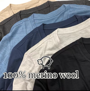 <span class=keywords><strong>Polo</strong></span> sportiva XXL Unisex su misura t-shirt 100% lana Merino leggera a manica corta tinta unita e a righe con motivi da uomo - Product Image 2