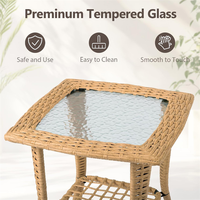 Table d'appoint de bistrot en rotin tressé pour patio, jardin, porche, balcon - Vente en gros