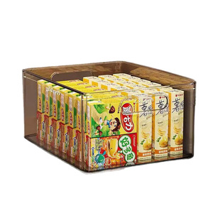 Fridge Organizer Rectangular Transparent Plastic Storage <b>Basket</b> With Handle For Kitchen Food Snack Organization - Product Image 4