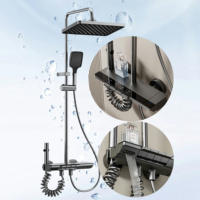 Robinet de douche à effet pluie chromé pour salle de bain, usage commercial et domestique, avec cartouche céramique et design à touches de piano – Meilleures ventes OEM