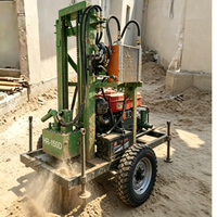 Plateforme de forage hydraulique portable pour puits d'eau de 100 m/150 m, petite machine de forage pour puits d'eau pour l'exploitation minière, plateforme de forage d'eau portable