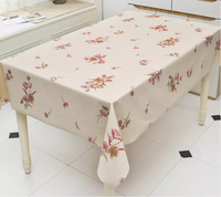 Nappe en PVC Imprimée Florale, Imperméable et Anti-Huile, avec Support en Tissu Polyester, Vente en Gros Direct Fabricant